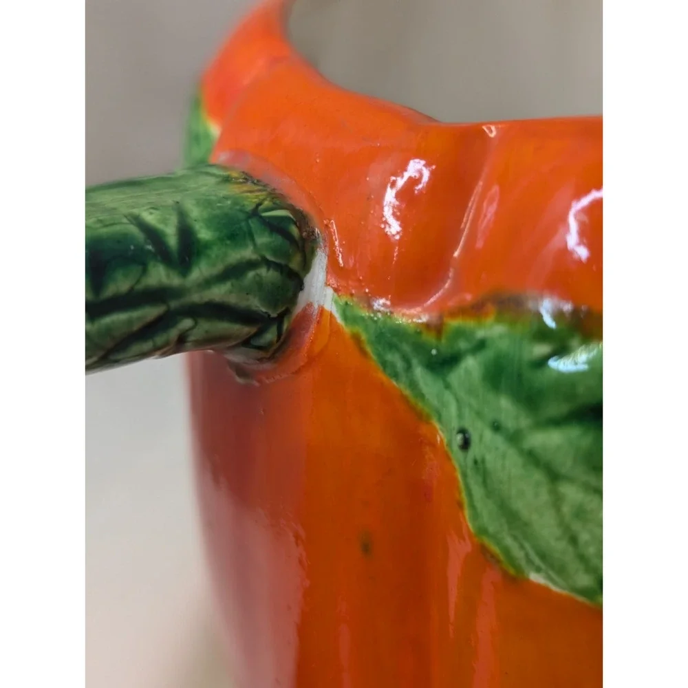 Trompe l'Oeil Hollywood Regency Tomato Pitcher And 4‎ Cups 1940s Boho Chic